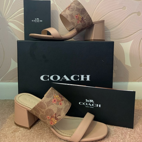 Coach Mae Mule With Floral Bow Print block heel - Picture 5 of 10